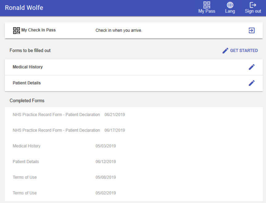 Simple list of forms in Patient Portal